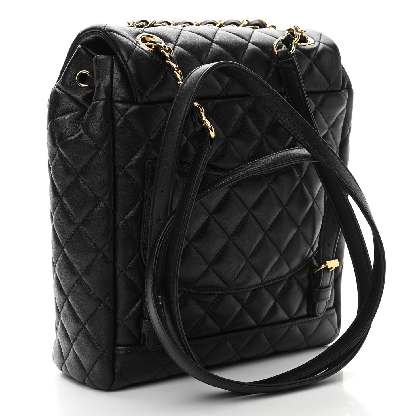 Lambskin Quilted Small Urban Spirit Backpack Black