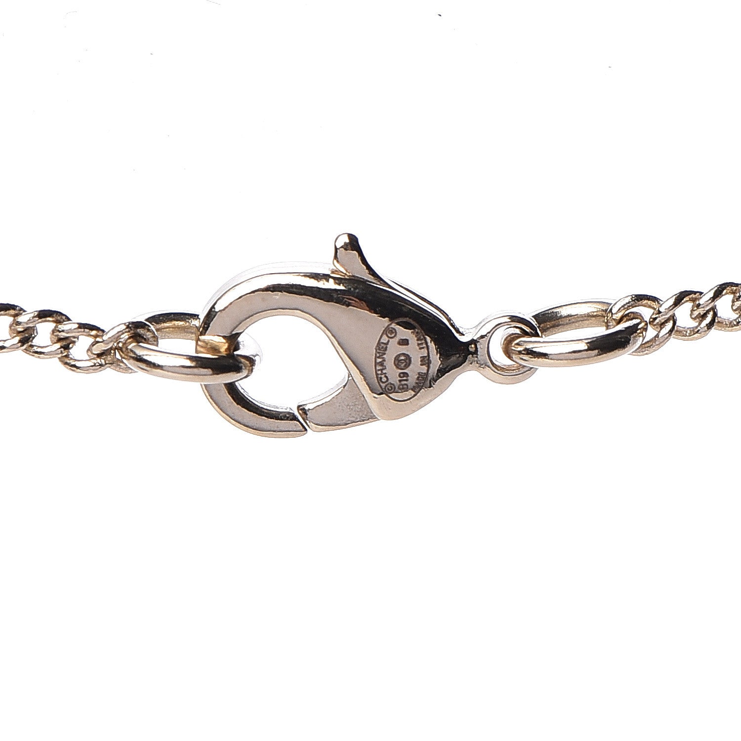 Chanel Crystal CC Pearl Drop Necklace Gold 4 of 5