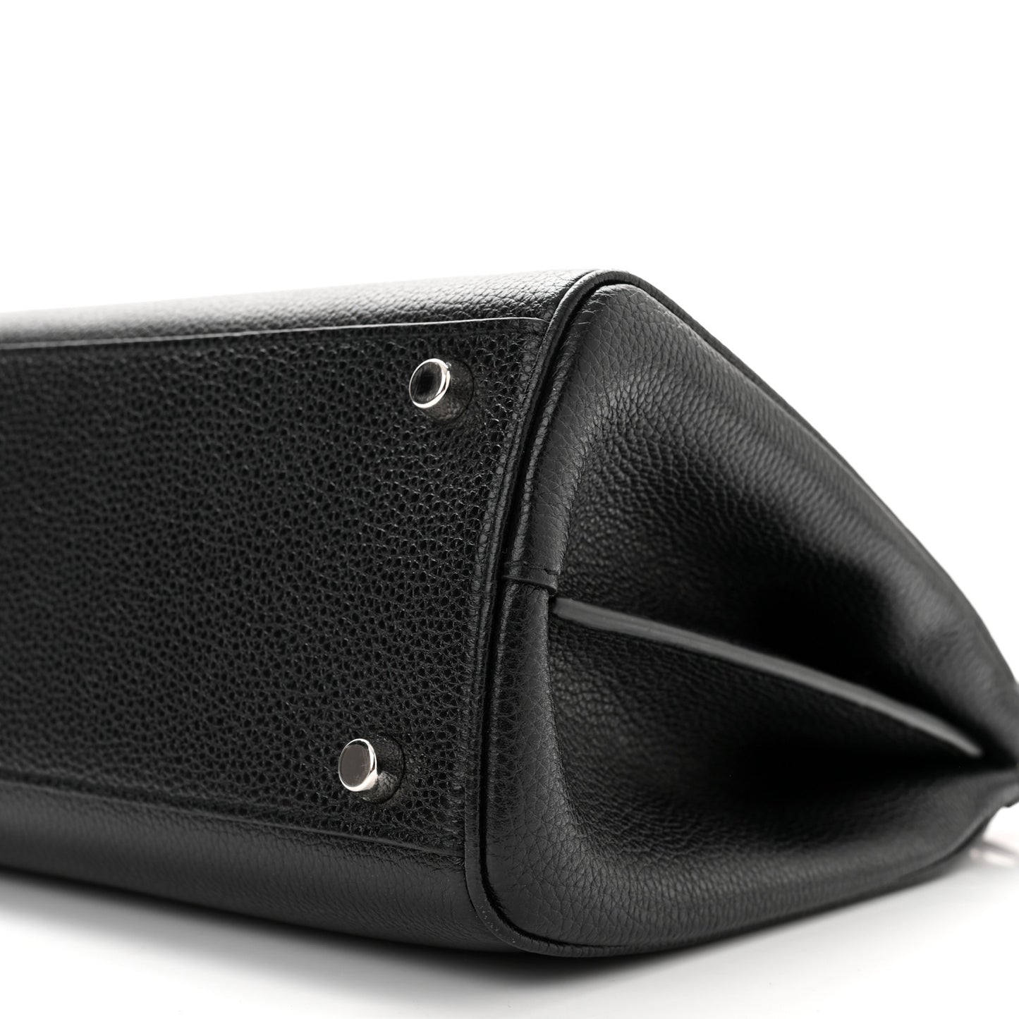 Grainy Calfskin Small Zumi Top Handle Bag Black
