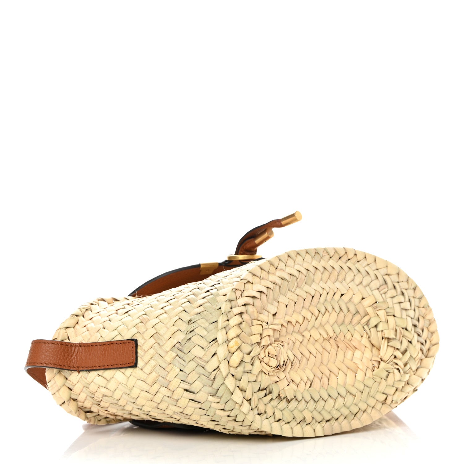 Chloe Raffia Calfskin Marcie Basket Tan 4 of 15