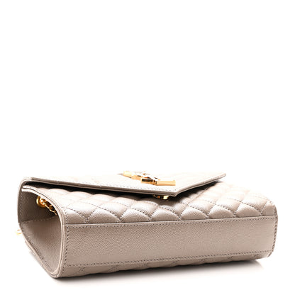Saint Laurent Grain De Poudre Textured Mixed Matelasse Triquilt Small Monogram Satchel Greyish Brown Greyish Brown 4 of 10
