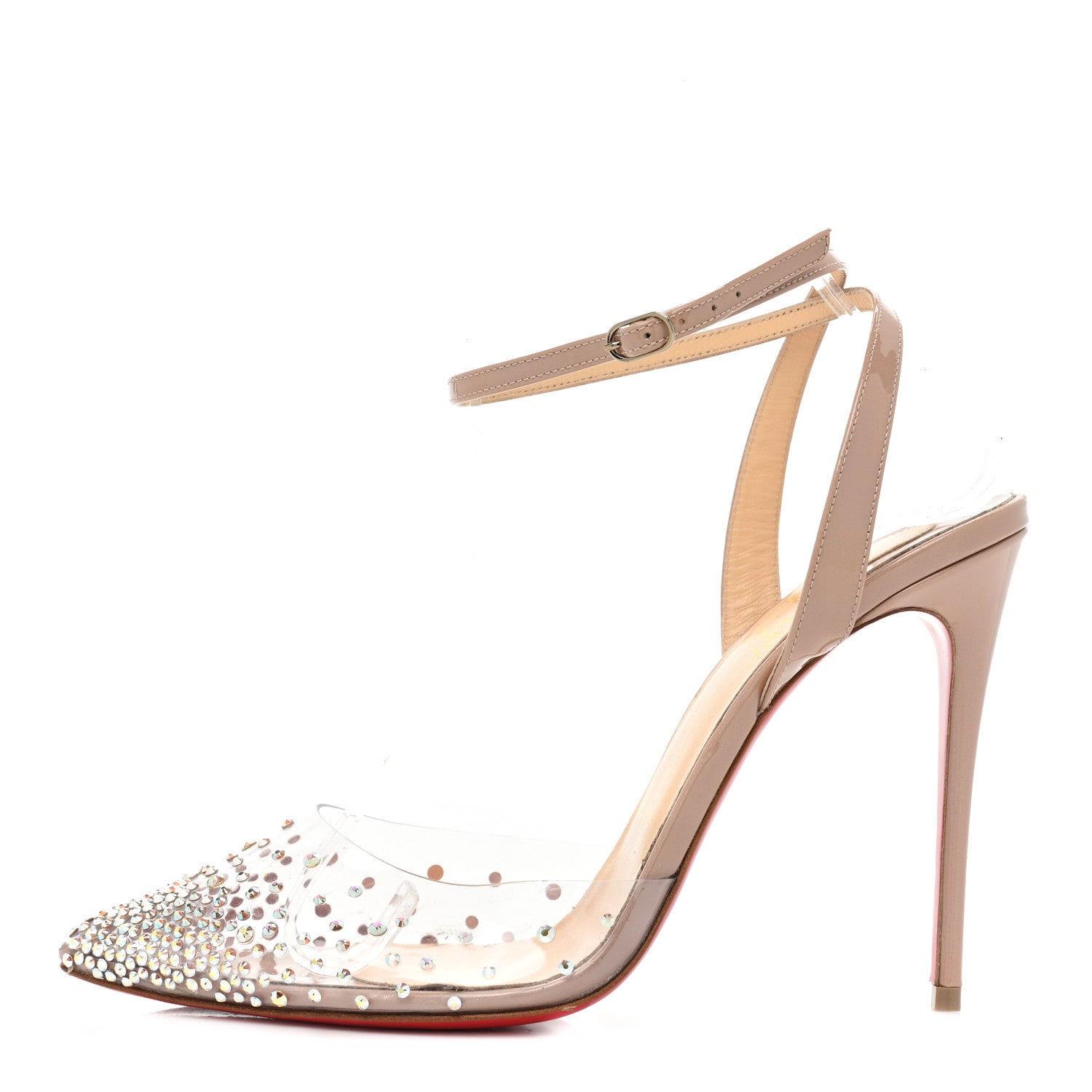 Christian Louboutin PVC Calf Alicoco Spikaqueen 100 Pumps 37 Nude 1 of 14