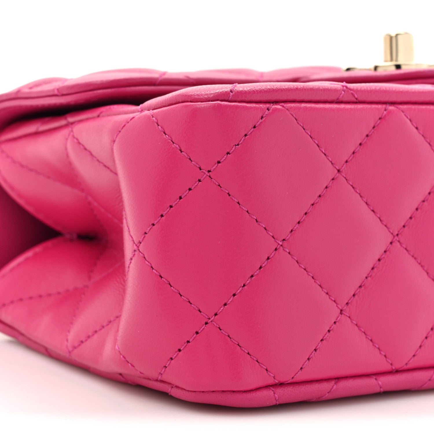 Chanel Lambskin Quilted Mini Crystal Top Handle Rectangular Flap Dark Pink 10 of 12