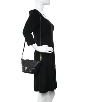 Burberry Lambskin Quilted Small Crescent Lola Bag Black 2 of 9