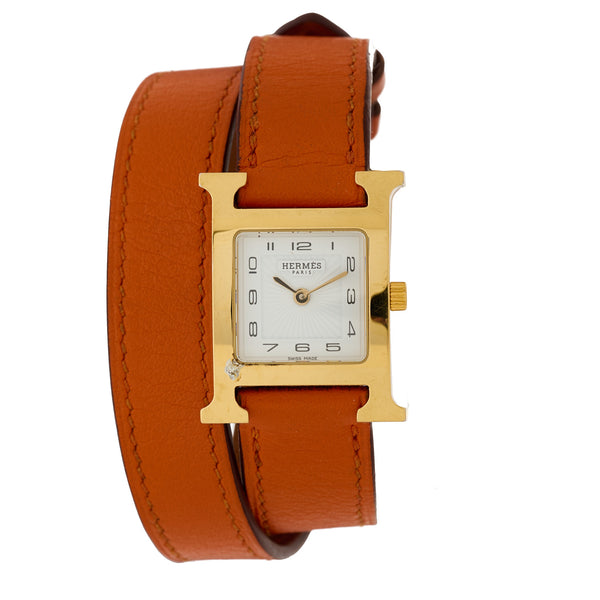 HERMES ブラウンレザー スクエアウォッチ正規品★ 3e499668bfd53e86fd3e1210ce7a98