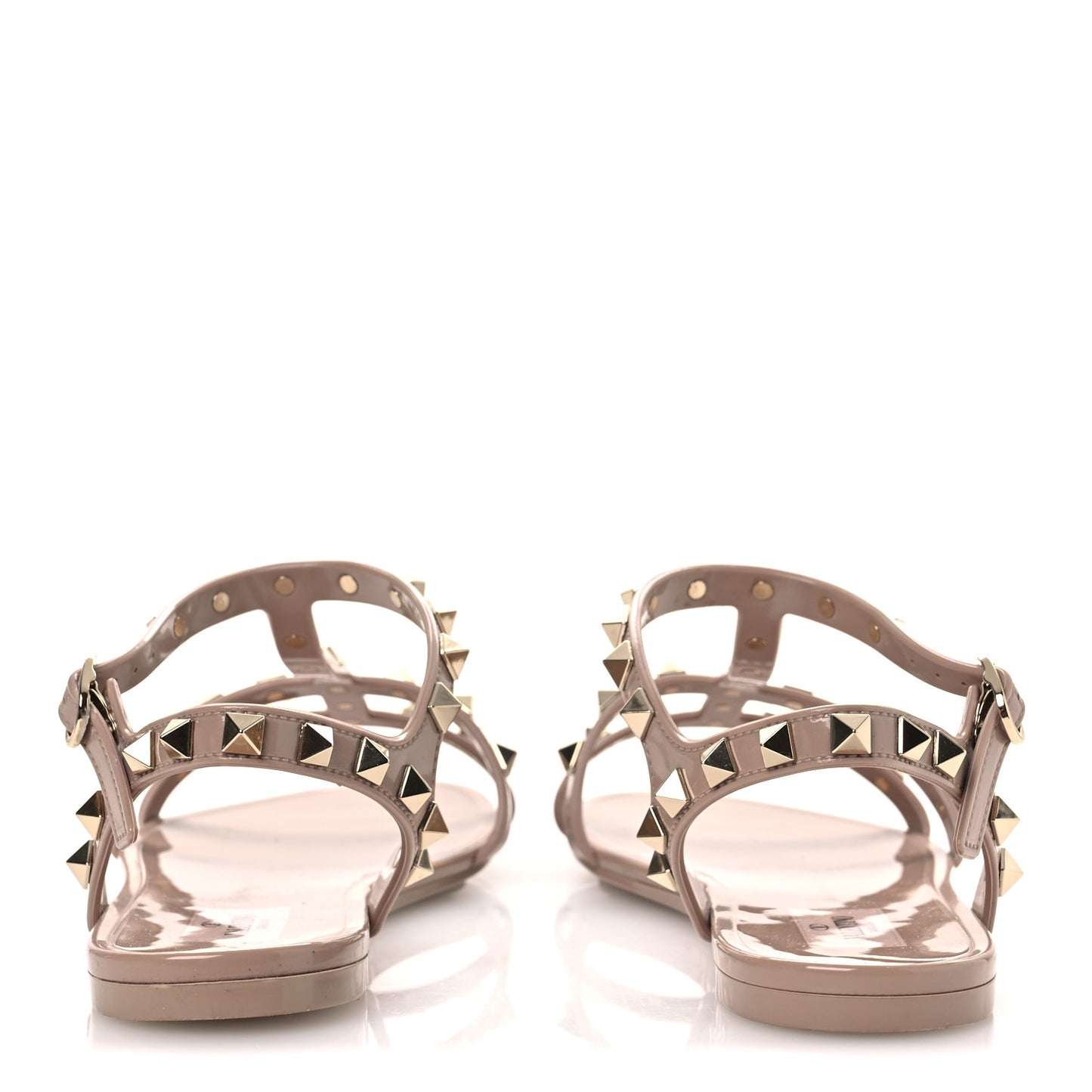 PVC Jelly Rockstud Caged Sandals 38 Poudre