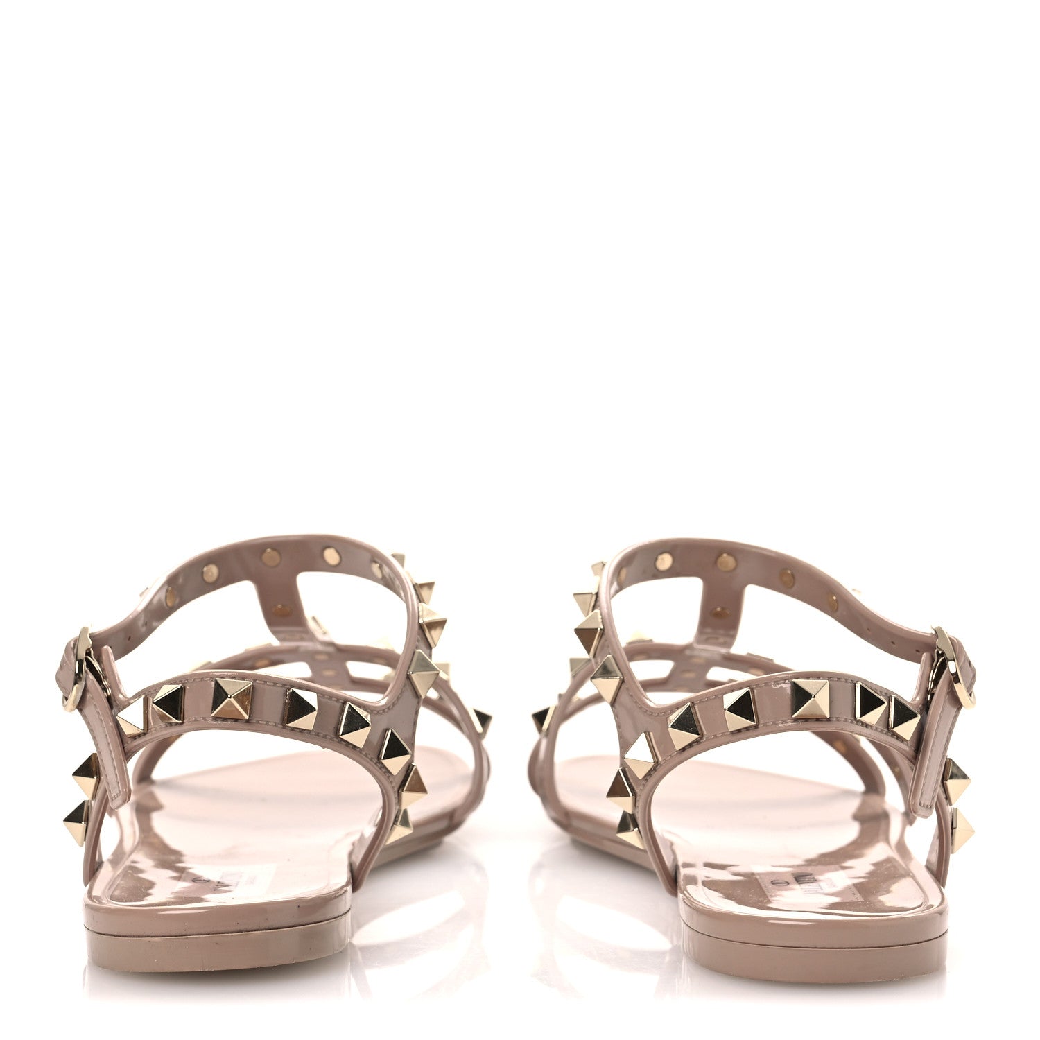Valentino Garavani PVC Jelly Rockstud Caged Sandals 38 Poudre 6 of 11