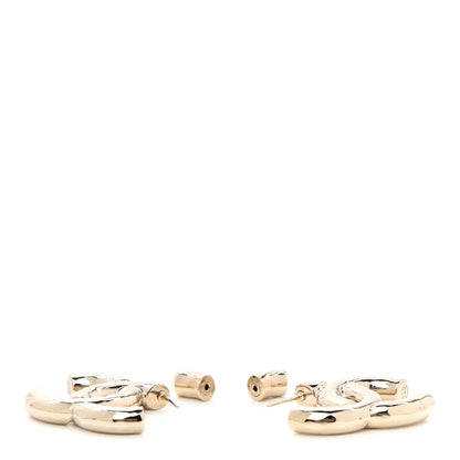 Chanel Metal Large CC Earrings Light Gold 3 of 4