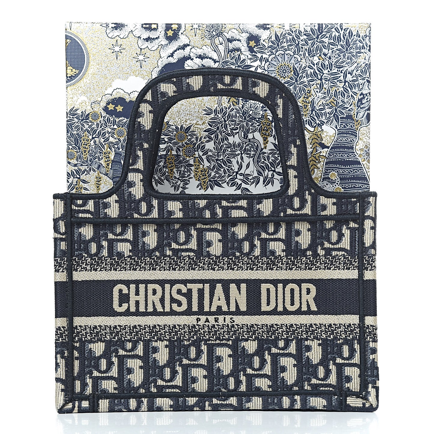 Oblique Mini Book Tote Blue Multicolor