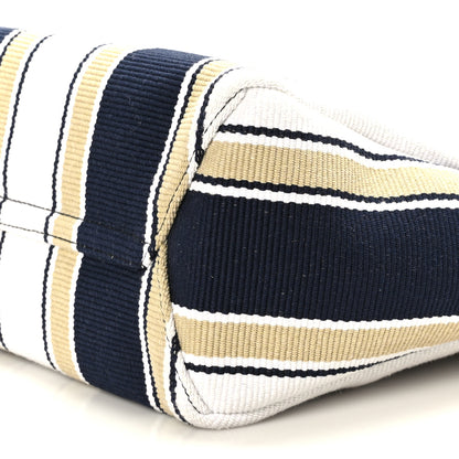Miu Miu Cannete Canvas Striped Small Ivy Tote Blue Sabbia 9 of 9