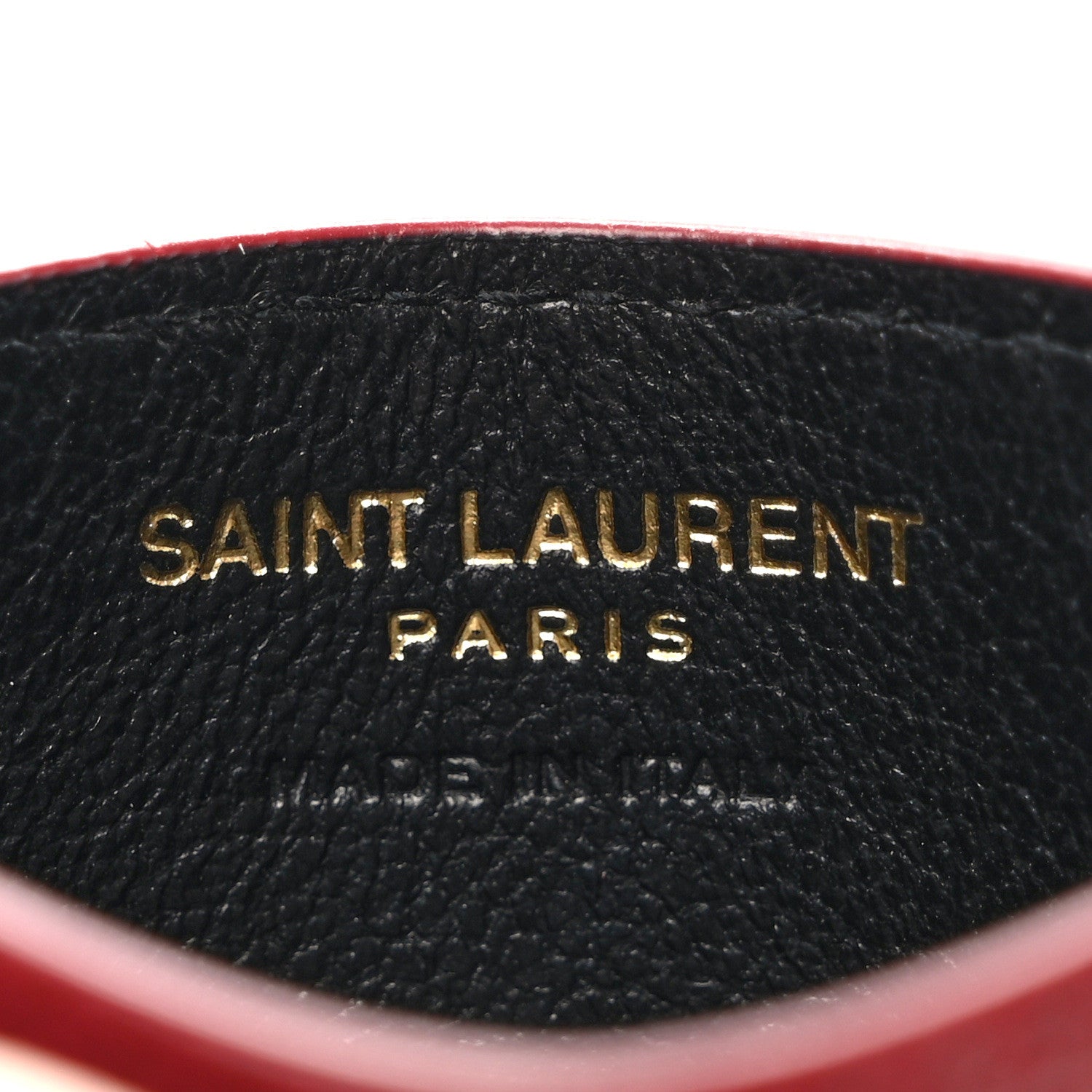 Saint Laurent Grain De Poudre Matelasse Chevron Monogram Credit Card Case Opyum Red 7 of 9