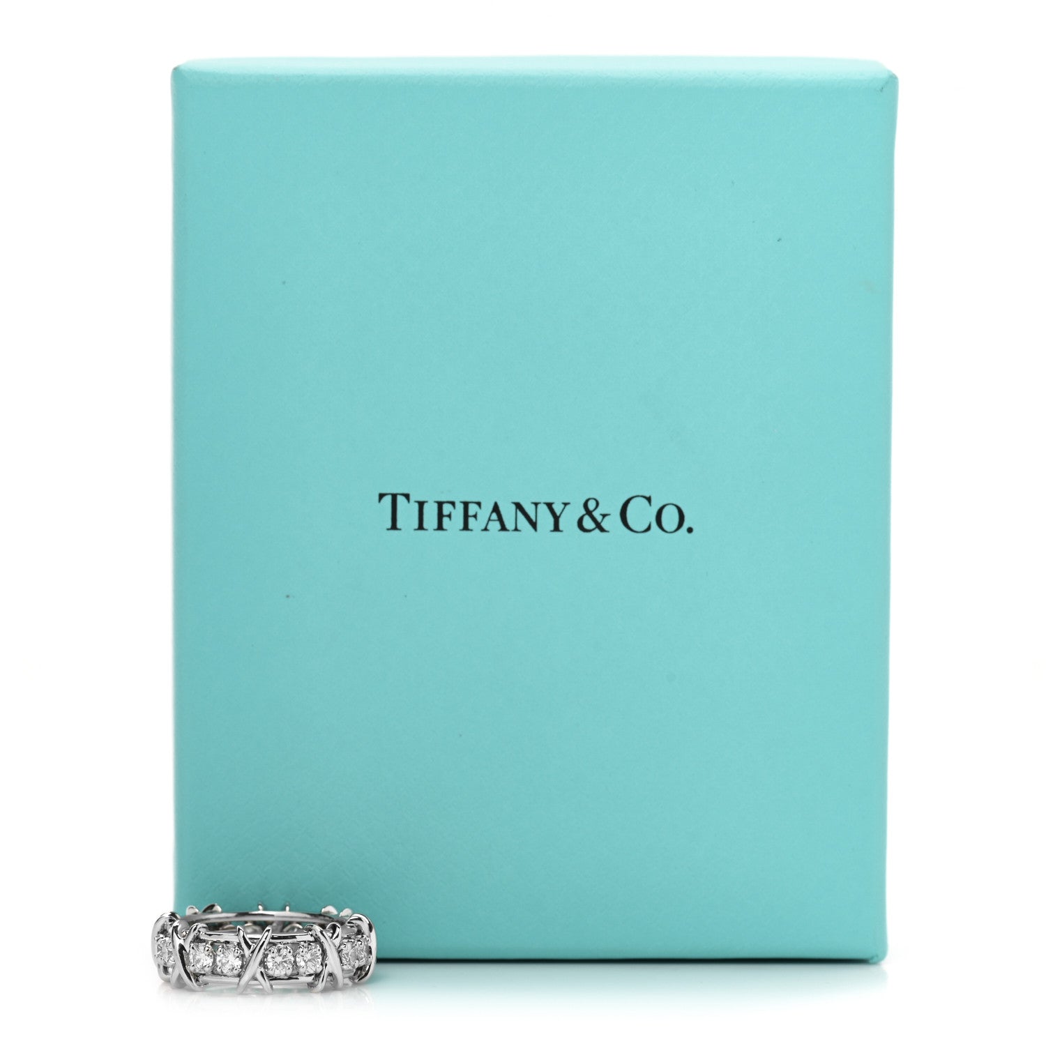 Tiffany Platinum Diamond Schlumberger Sixteen Stone Ring 54 7 6 of 6