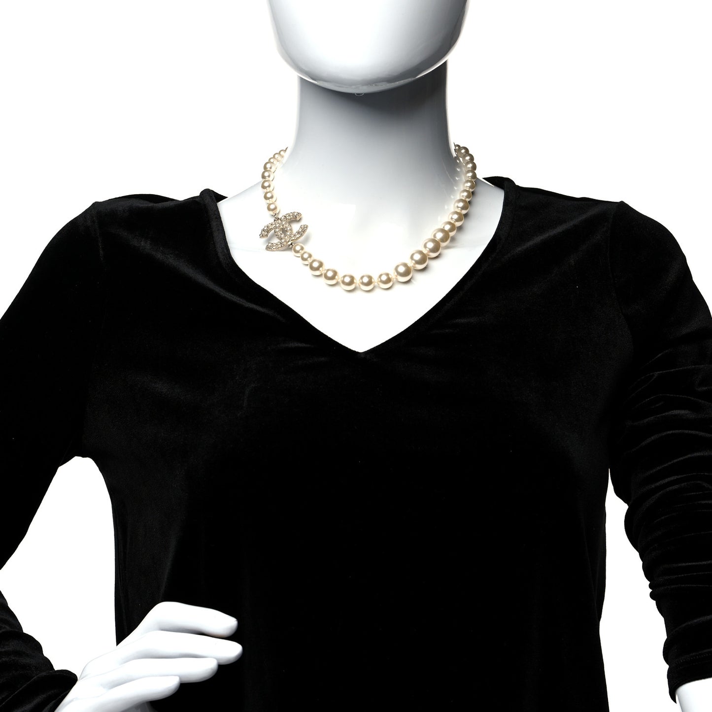 Pearl CC 100th Anniversary Necklace Light Gold
