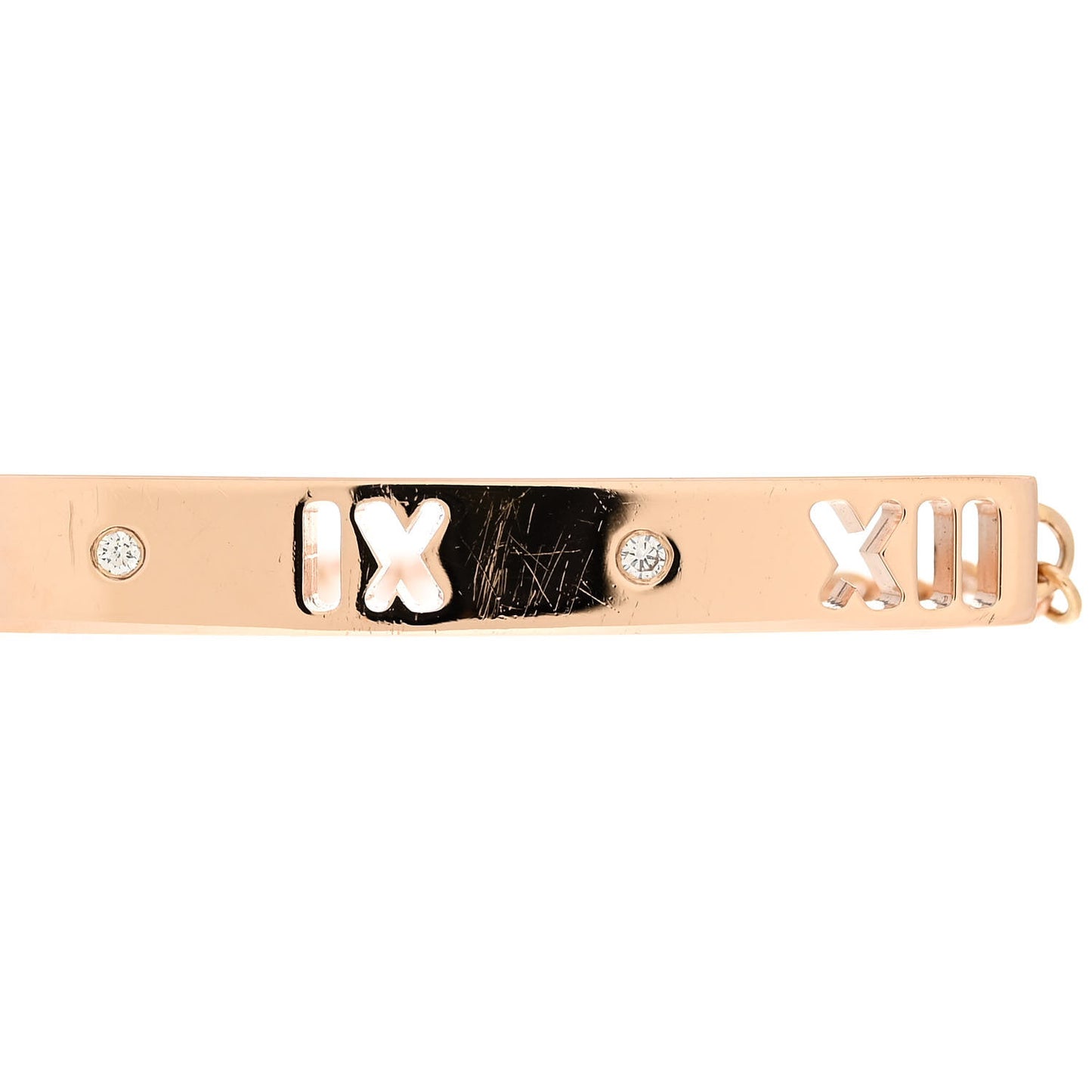 18K Rose Gold Diamond Atlas Bar Pierced Bracelet
