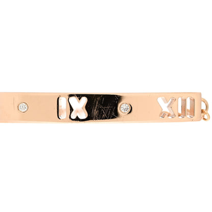 Tiffany 18K Rose Gold Diamond Atlas Bar Pierced Bracelet 5 of 5