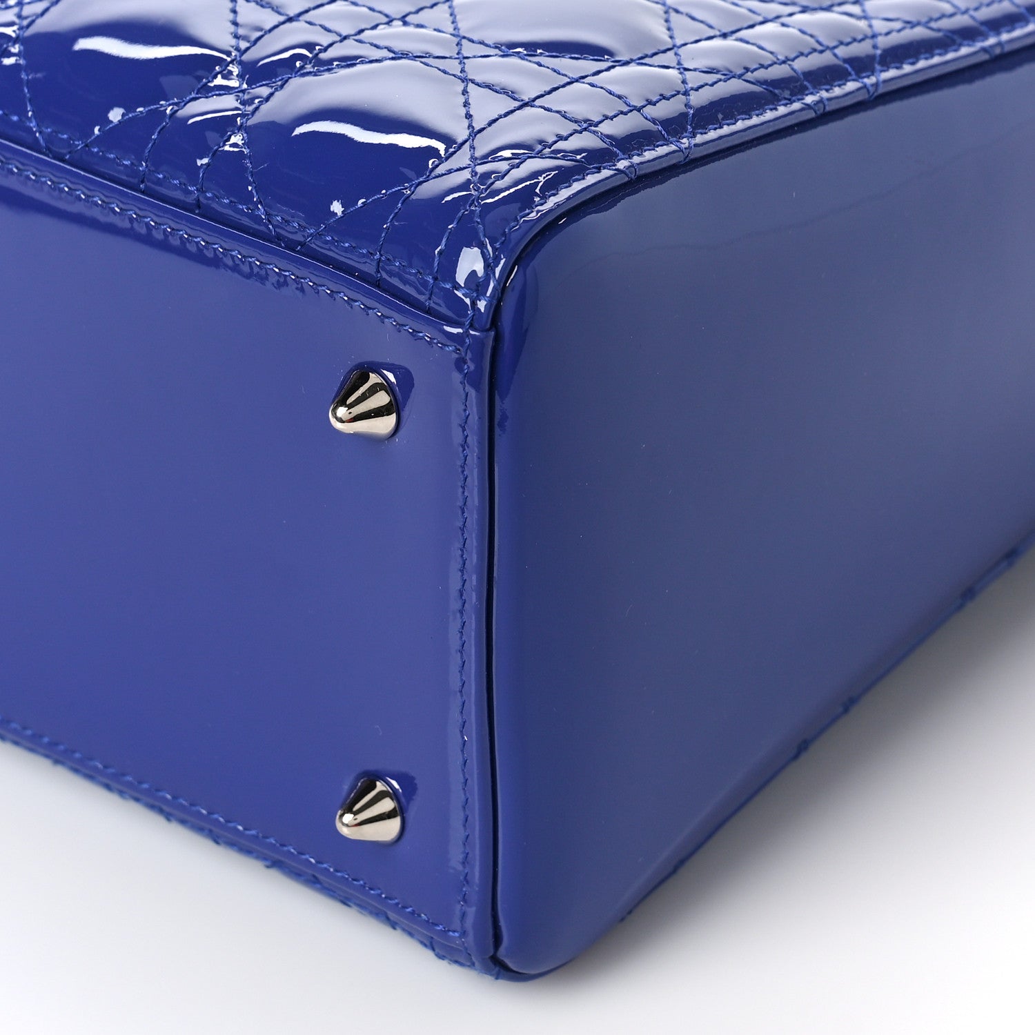 Christian Dior Patent Cannage Medium Lady Dior Blue 9 of 10