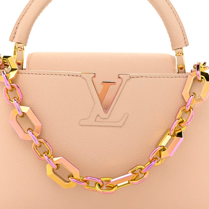 Louis Vuitton Taurillon Capucines East West MM Scarabeo Iridescent Macchiato 7 of 10