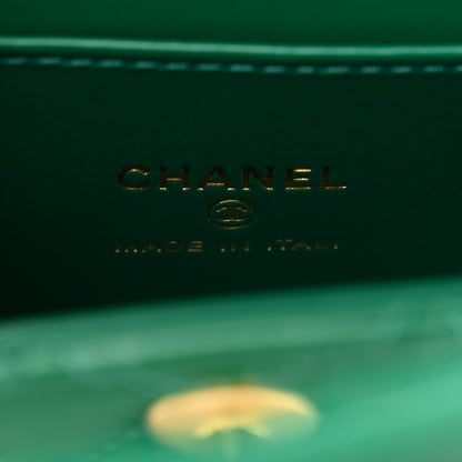 Chanel Shiny Aged Calfskin Quilted Mini Nano Kelly Shopper Green 9 of 12