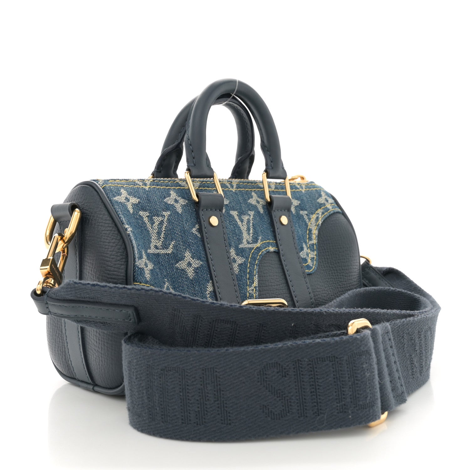 Louis Vuitton X NIGO Taurillon Monogram Denim Drip Keepall XS Blue Blue 3 of 9