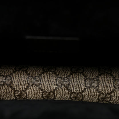 Gucci GG Supreme Monogram Suede Crystal Small Dionysus Shoulder Bag Beige Ebony Black 5 of 9