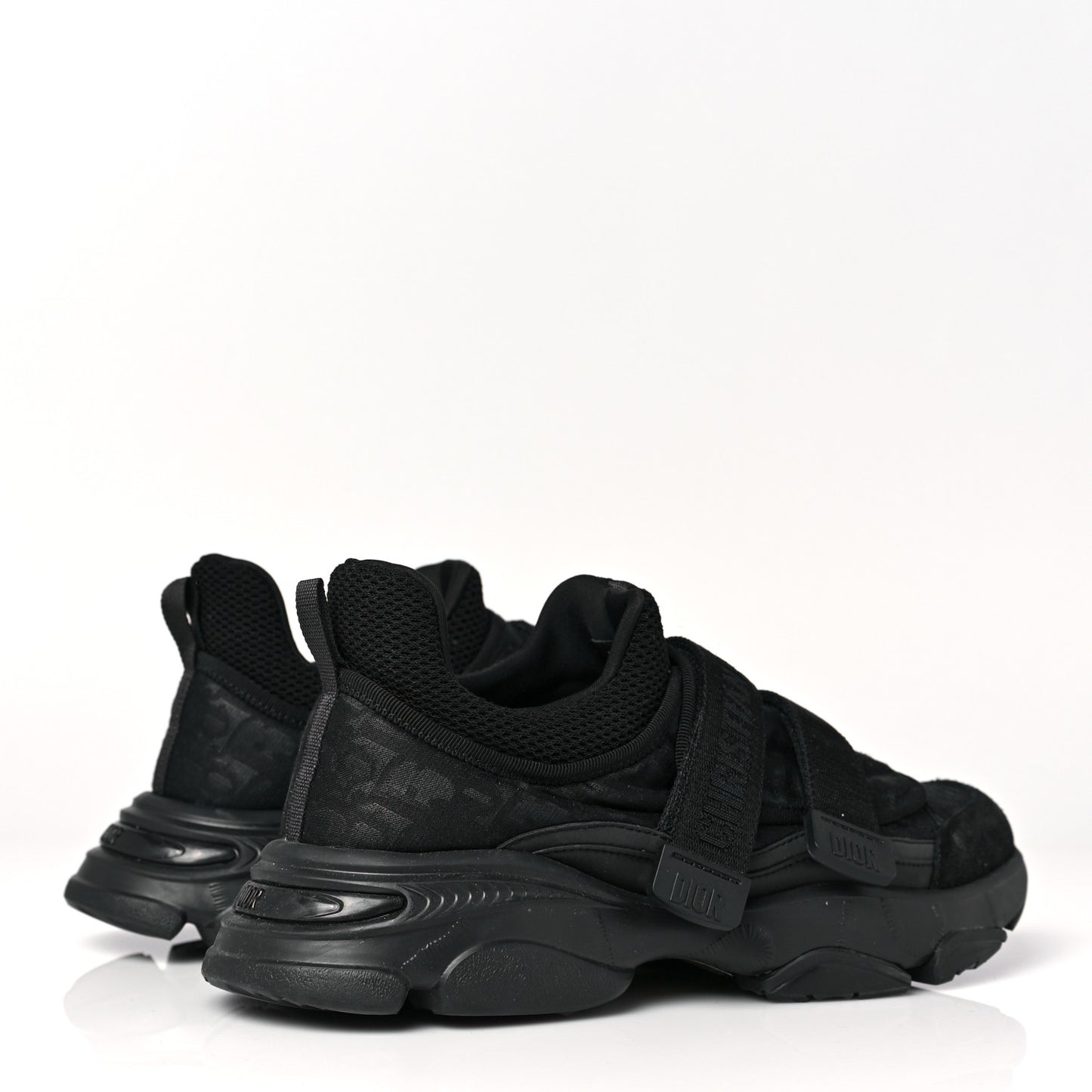 Shiny Oblique Technical Fabric Nylon Womens D-Wander Sneakers 38 Black