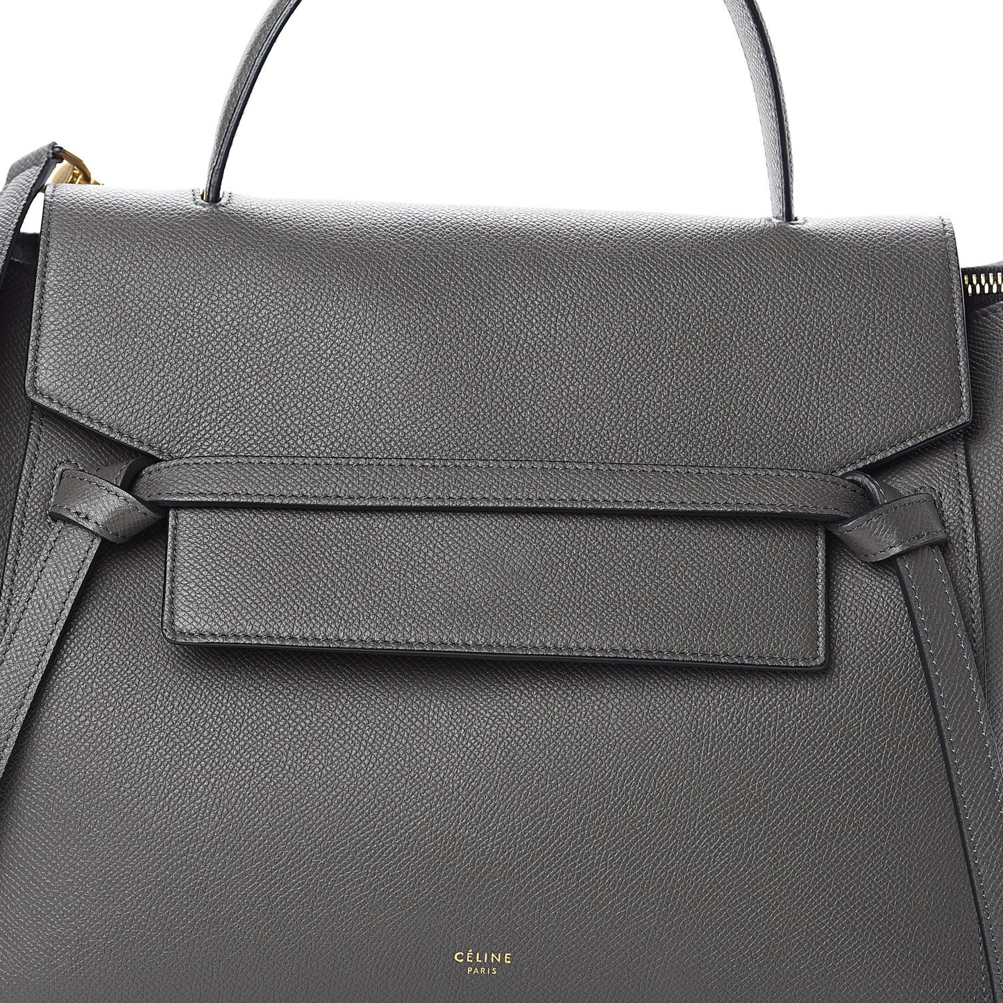 Grained Calfskin Mini Belt Bag Grey