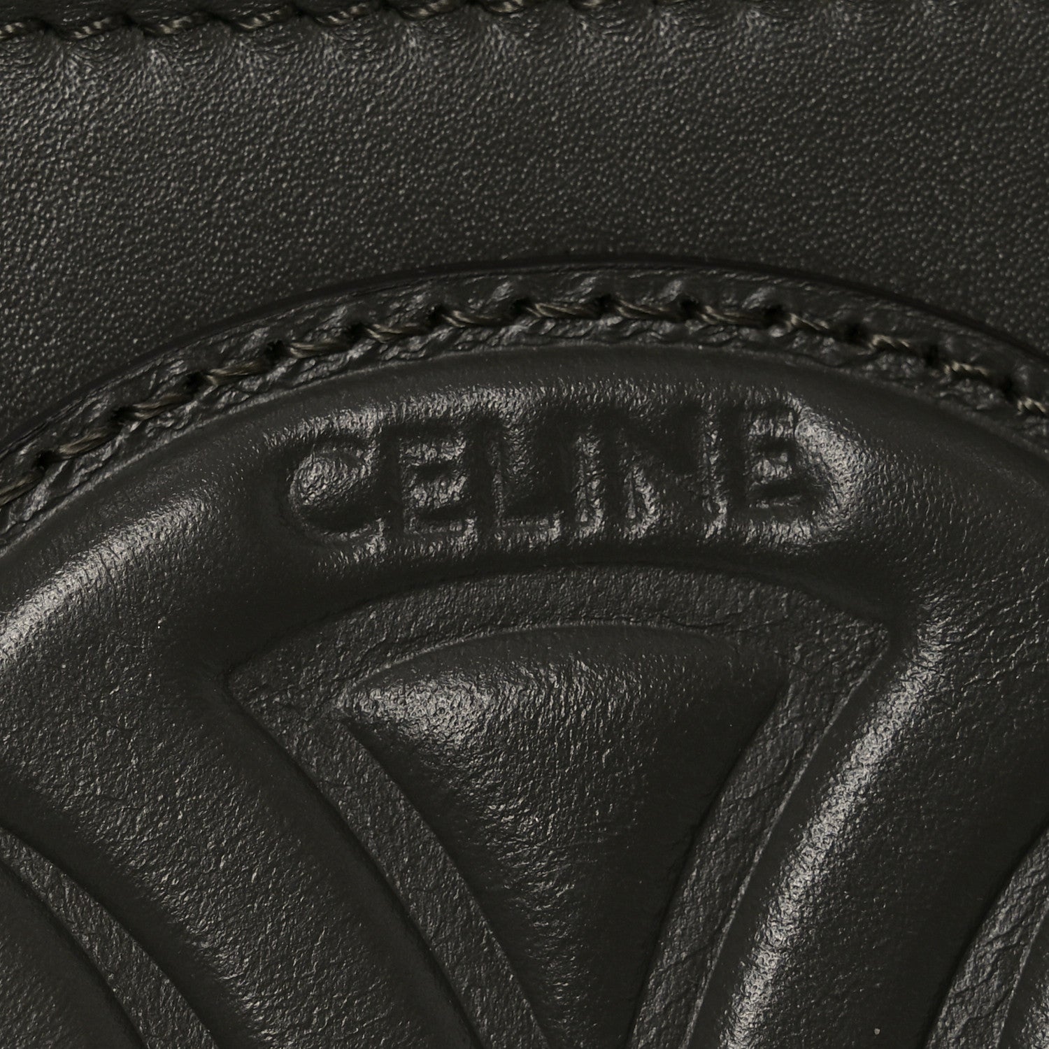 Celine Smooth Calfskin Cuir Triomphe Shoulder Bag Dark Army 5 of 9