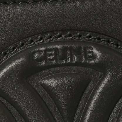 Celine Smooth Calfskin Cuir Triomphe Shoulder Bag Dark Army 5 of 9