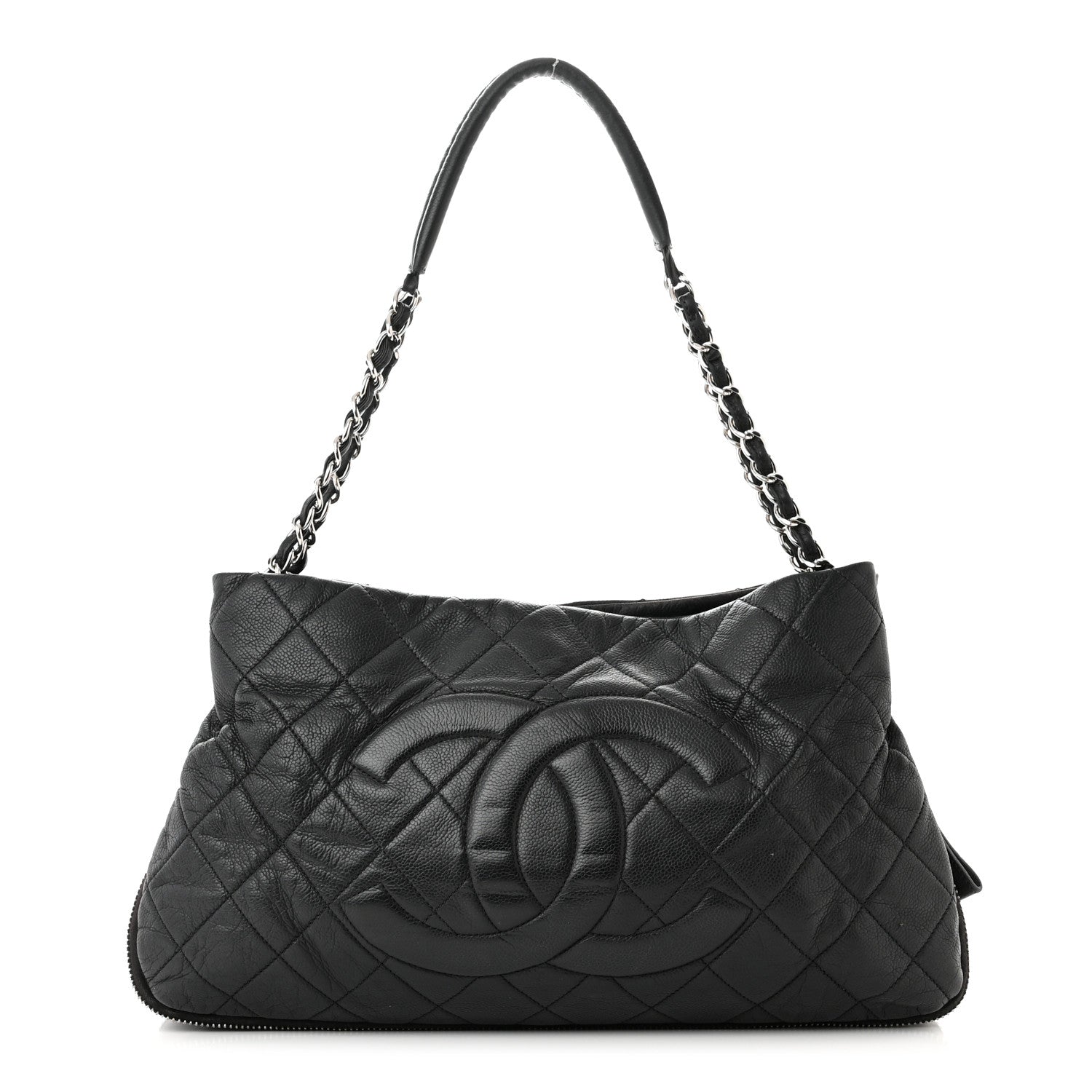 Chanel Caviar Quilted Expandable Zip Shoulder Bag Black 1 of 12