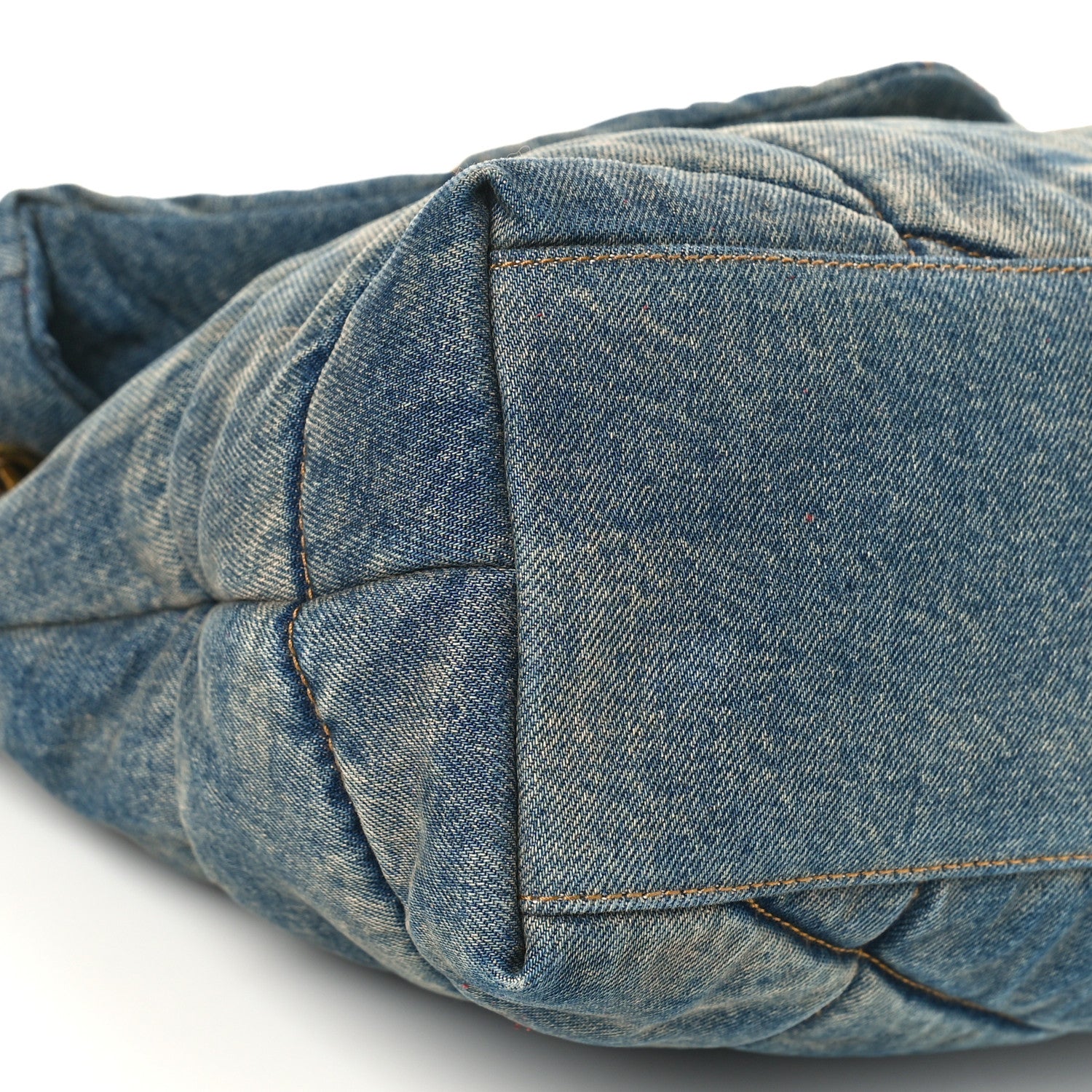 Saint Laurent Denim Quilted Toy Loulou Puffer Monogram Chain Satchel Blue Cinnamon 7 of 10