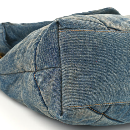 Saint Laurent Denim Quilted Toy Loulou Puffer Monogram Chain Satchel Blue Cinnamon 7 of 10