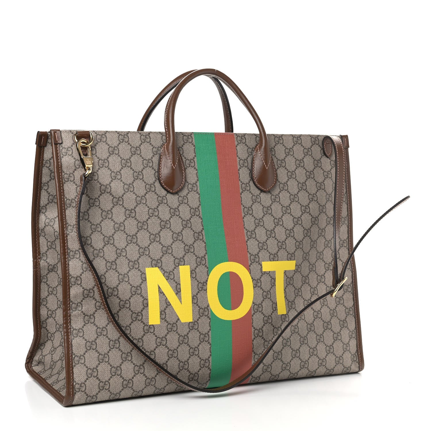 Gucci GG Supreme Monogram Fake/Not Large Retro Interlocking G Tote Bag Beige Brown Sugar 4 of 13