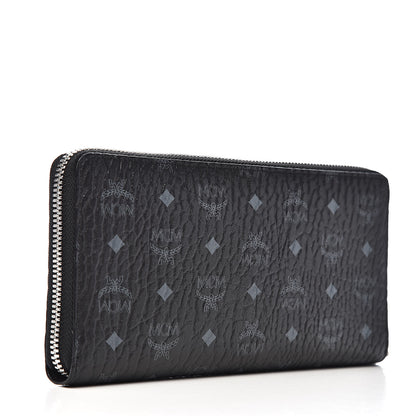 MCM Visetos Large Zip Around Wallet Black 3 of 9
