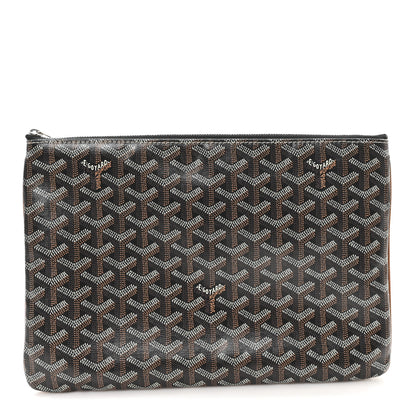 Goyard Goyardine Senat Pochette MM Black Gold 1 of 9
