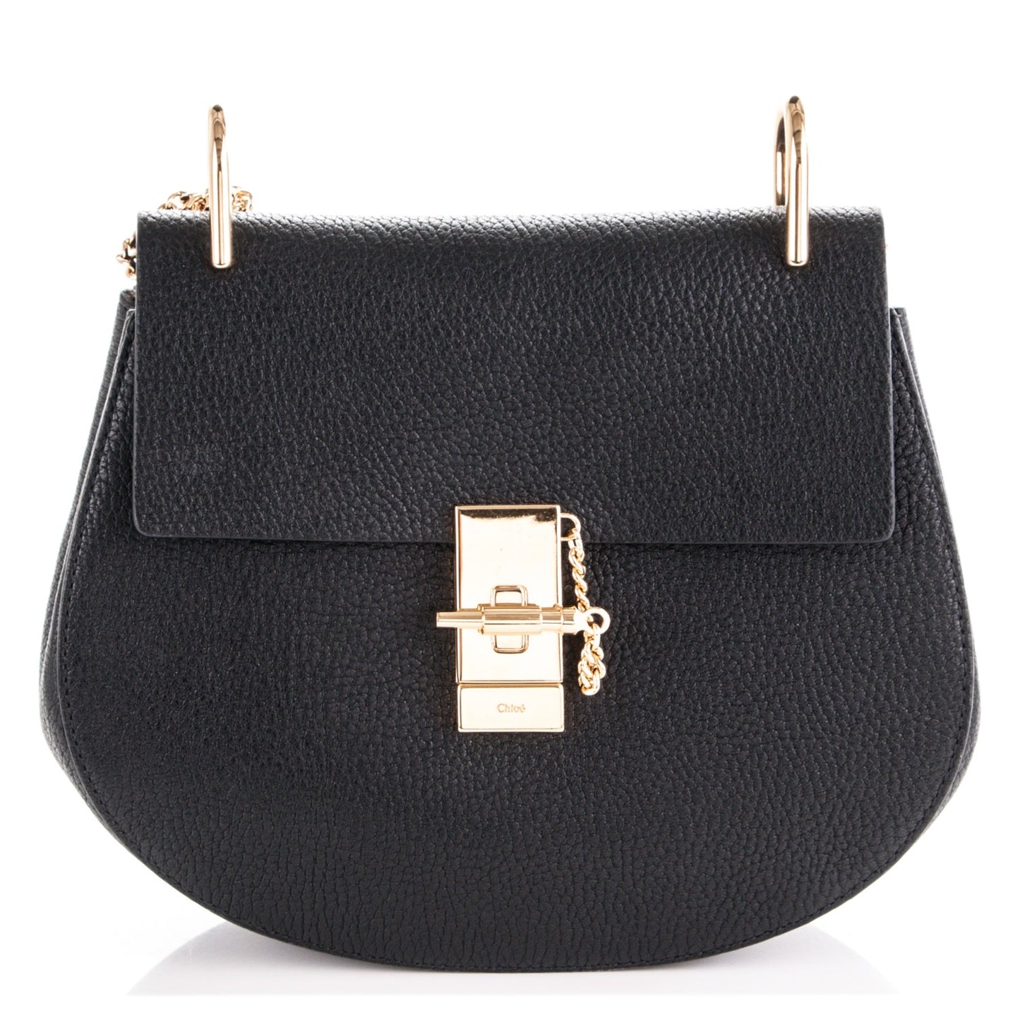Grained Lambskin Drew Shoulder Bag Black