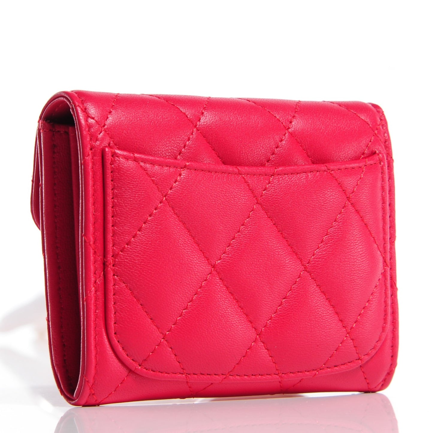 Lambskin Quilted Coin Purse Fuchsia