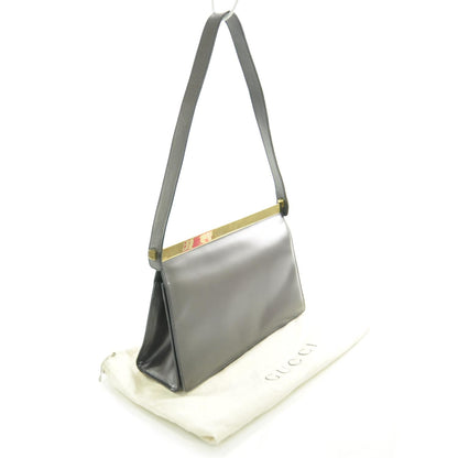 Gucci Leather Shoulder Bag Gunmetal 3 of 8
