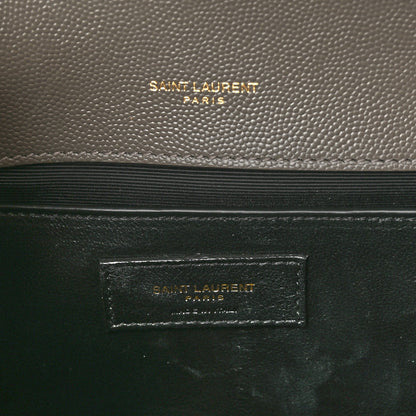 Saint Laurent Grain De Poudre Textured Mixed Matelasse Medium Triquilt Monogram Satchel Earth 6 of 10