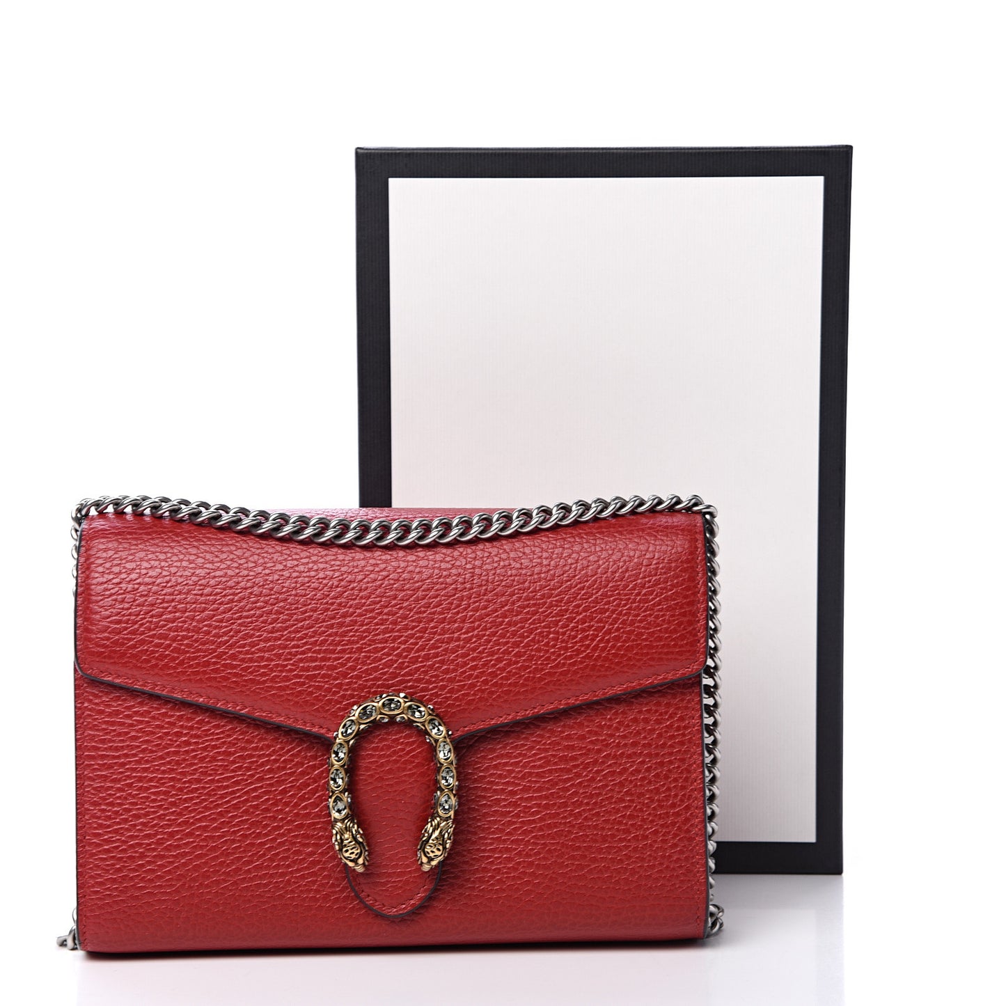 Calfskin Mini Dionysus Chain Wallet Hibiscus Red