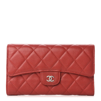 Chanel Caviar Quilted Large Flap Wallet Red 1 of 7