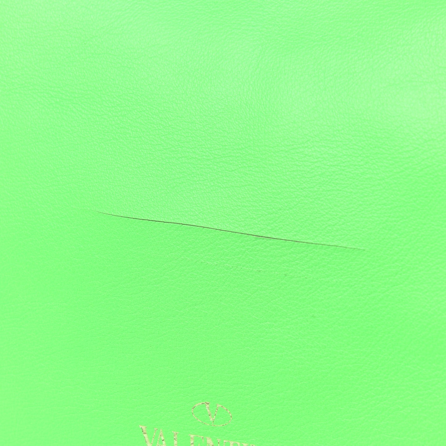 Vitello Small Rockstud Tote Green Fluo