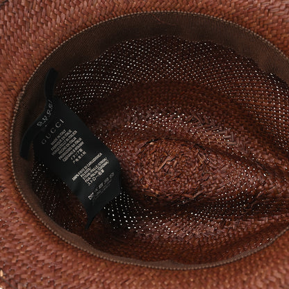 Gucci Straw Fedora Hat M New Oak 7 of 9