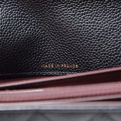 Chanel Caviar Quilted Large Gusset Flap Wallet Black 6 of 7