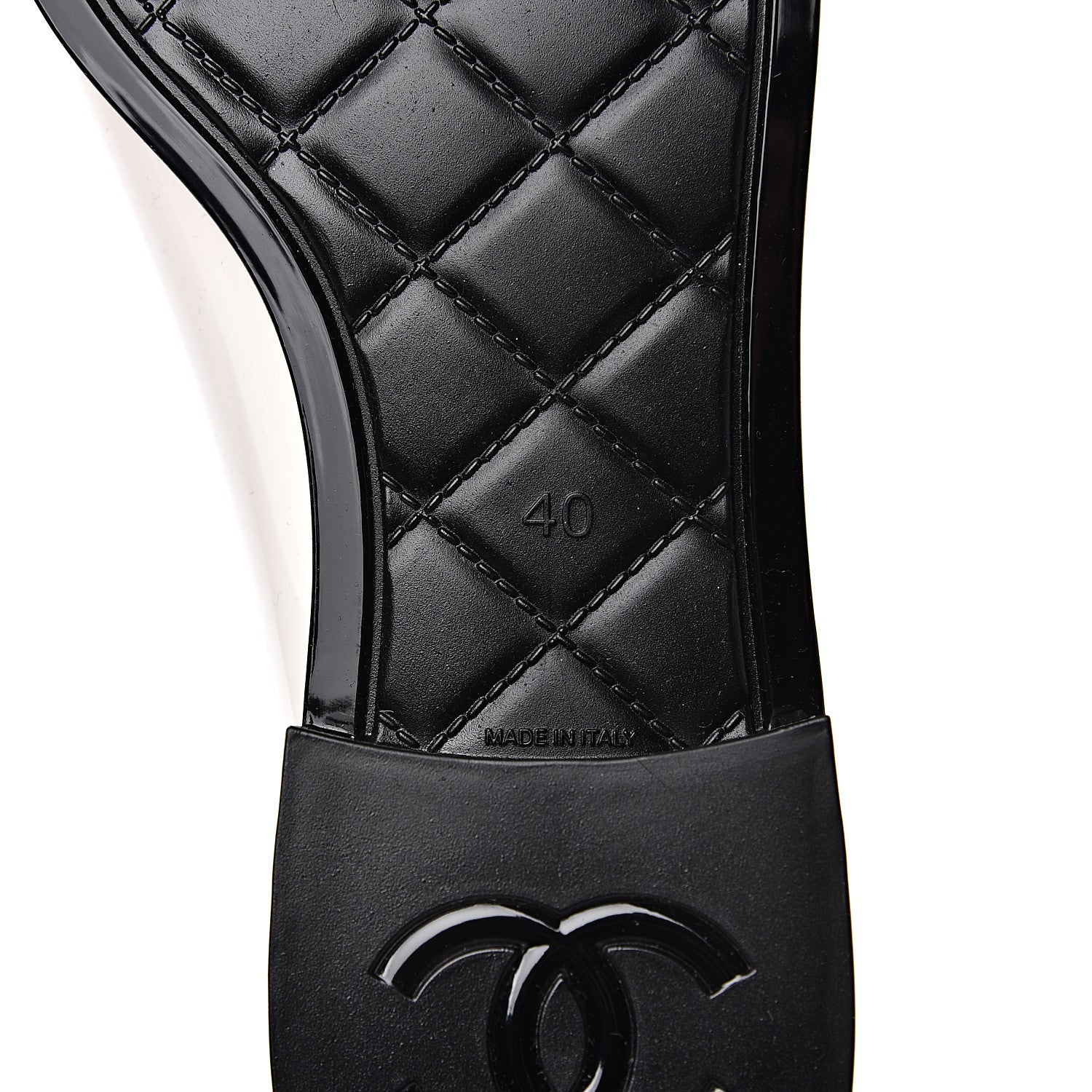 Chanel Rubber Rain Boots 40 Ivory Black 7 of 8