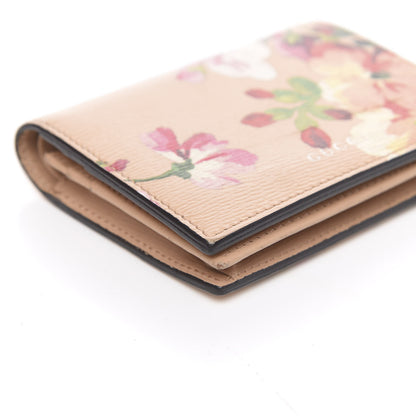 Gucci Shangai Calfskin Blooms Print Card Case Wallet Pink Apricot Multicolor 10 of 11
