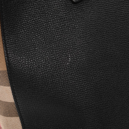 Burberry Derby Calfskin House Check Medium Welburn Tote Black 10 of 14