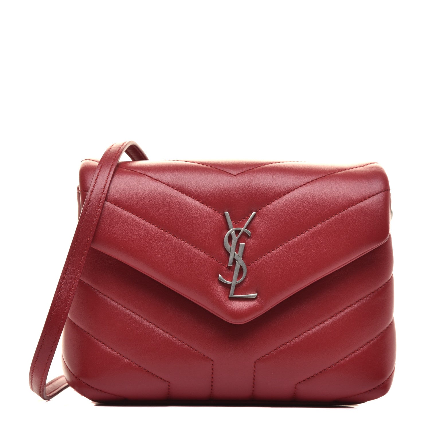 Saint Laurent Calfskin Y Quilted Monogram Toy Loulou Crossbody Bag New Lipstick 1 of 10
