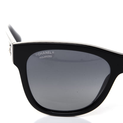 Chanel Acetate Polarized Square CC Sunglasses 5380 Black 7 of 8