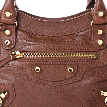 Balenciaga Agneau Classic Gold Hardware Mini City Marron Cognac 10 of 10