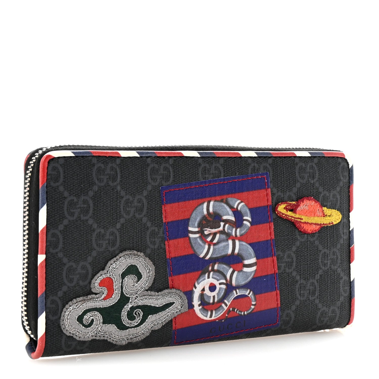 Gucci GG Supreme Monogram Night Courrier Embroidered Zip Around Wallet 3 of 8